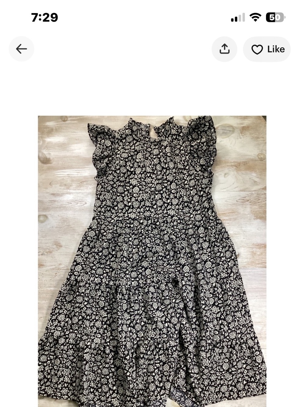 Pinch Black White Floral Tiered Midi Dress Size Large